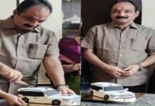 मकरंद पाटील यांनी गाडीवर दिवा असलेल्या केकची भुरळ ?