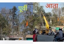 शिवतीर्थ परिसरातील फ्लेक्स स्ट्रक्चर काढले