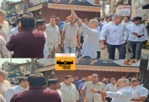 गोलबाग ते देवी चौक रस्त्याची नगराध्यक्ष यांनी केली पाहणी