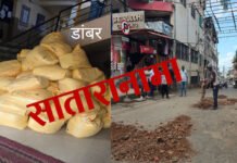 डांबर पालिकेत, विटांचा चुरा खड्ड्यात!